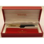 Sheaffer Legacy ballpoint pen in a black colourway with gold coloured mounts with box and paperwork,