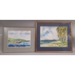 Two watercolours by Caribbean artists: Eva Wilkin (1898-1989) and Ron Savory (1933-2019 - Coastal
