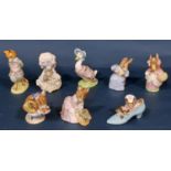 Eight Beswick Beatrix Potter figures with brown back stamps, to include Hunca Munca, Cottontail, Mrs