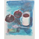 CHLOE CHEESE (b.1952) 'TWO FIGS AND BLACK COFFEE' lithograph in colours, numbered artist's proof,