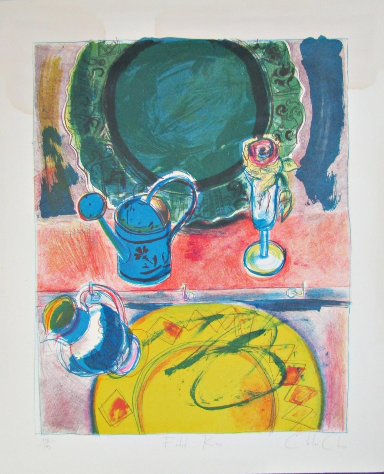 CHLOE CHEESE (b.1952) 'FADED ROSE' lithograph in colours, signed, titled and numbered in pencil