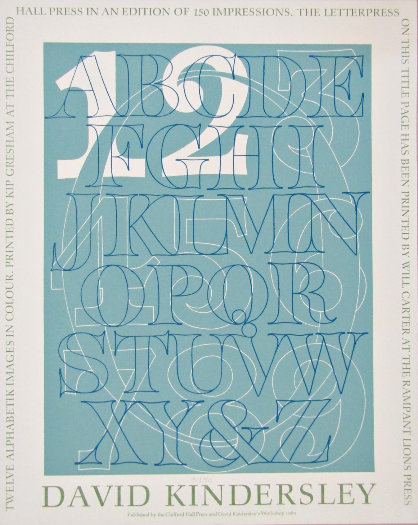 DAVID KINDERSLEY MBE (1915-1995) 'ALPHABETIK SERIES no.12' lithograph in colours, numbered in pencil