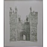 DAVID GENTLEMAN (b.1930) 'ALNWICK CASTLE' lithograph in colours, signed, titled and numbered in