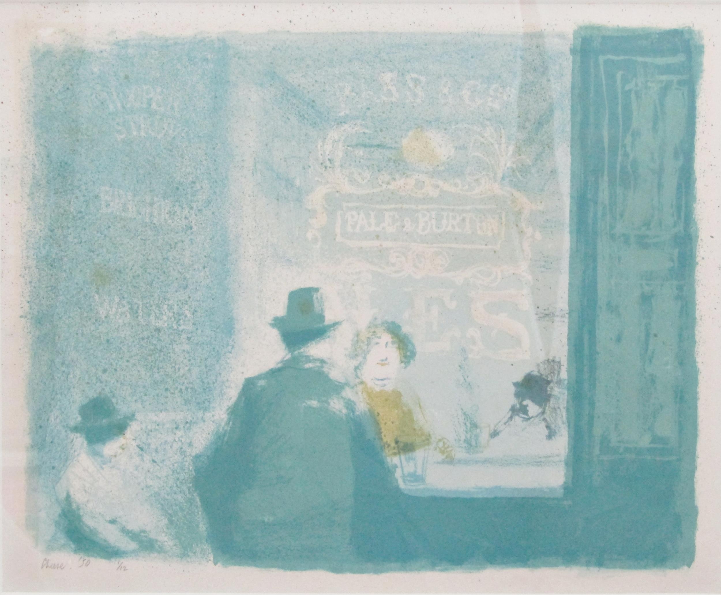 BERNARD CHEESE (1925-2013) 'PALE & BURTON' lithograph in colours, signed, numbered and date 1950