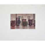 VALERIE THORNTON (1931-1991) 'RED GLASS' etching and aquatint, signed, titled, numbered and dated