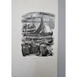 JOHN O'CONNOR 'COCKLE BOATS' wood engraving, signed, titled and numbered 168/500 in pencil in