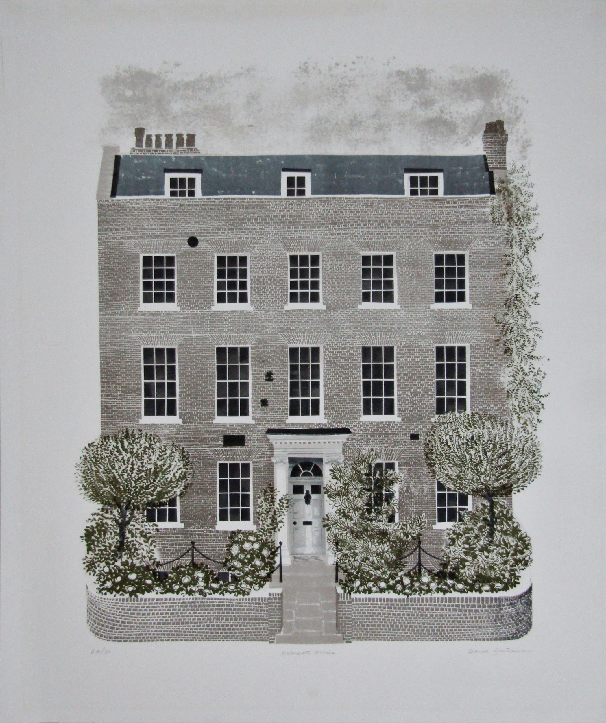 DAVID GENTLEMAN (b.1930) 'KELMSOTT HOUSE' lithograph in colours, signed, titled and numbered in