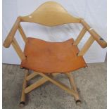 DAVID COLWELL: A “C2” DIRECTORS CHAIR, with tan leather seat, 79.5cm H x 49cm D x 60cm L