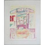 CHLOE CHEESE (b.1952) 'BREAKFAST ROOM SIR JOHN SOANE MUSEUM' lithograph in colours, signed, titled