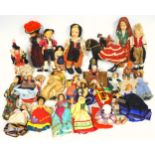 A collection of vintage dolls including a costume collectors doll by Peggy Nisbet, a french doll 'La