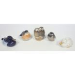 Royal Copenhagen porcelain model of a duck, No. 118, L 10.7cm, group of 2 ducklings, No. 516, L 9cm,