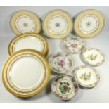 Schumann Dresden porcelain cabinet plates x 2, with pierced border, gilt and hand painted floral