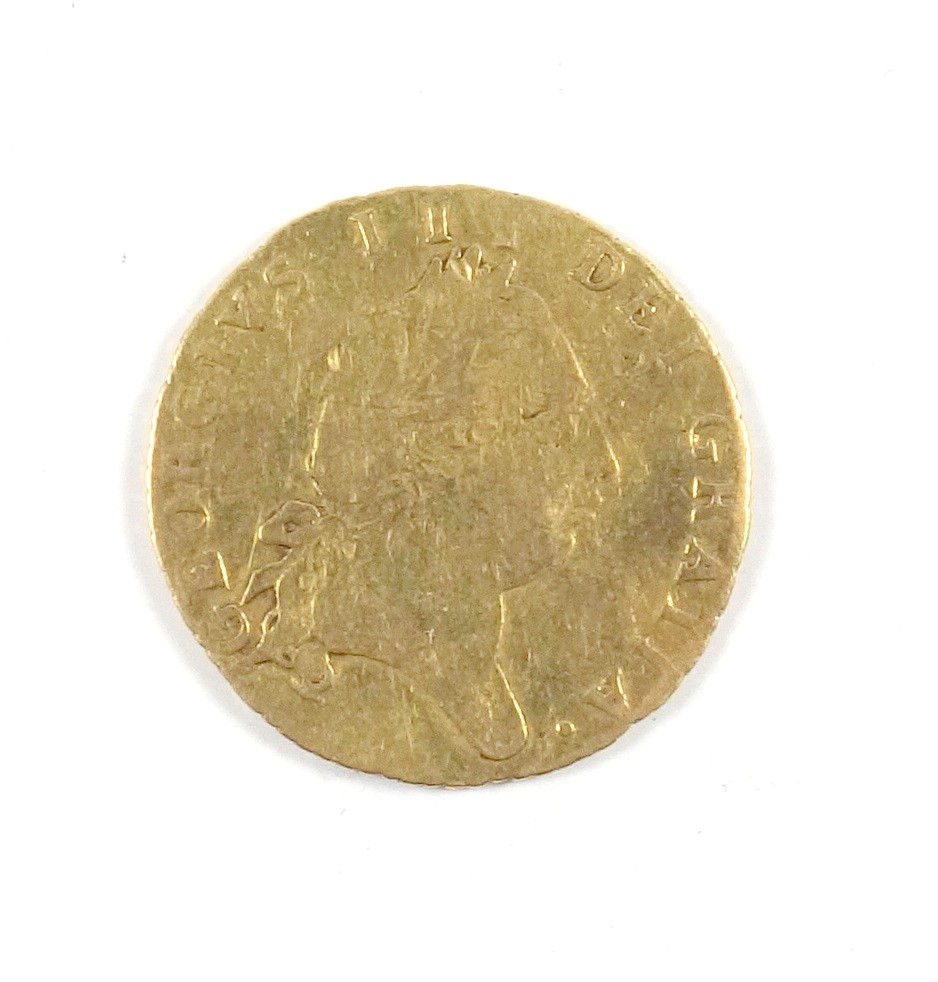 George III ½ guinea, 1790, fair (creased), 3.9grs