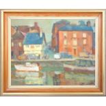 COLDITZ INTEREST - William Anderson (20th century), a continental street scene with figures, a canal