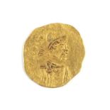 Ottoman Empire Constans II, 641-668, gold Tremissis, Constantinople, fair (creased), 1.4grs