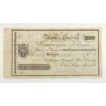 British Banknotes - Early Irish Issue, Bank of Limerick, Thirty Shillings, 18?, unissued, for George