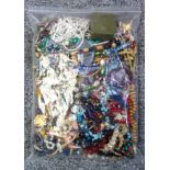 Large quantity of necklaces and other costume jewellery, 3.3 kg approx. (a lot)