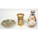 Japanese Imari baluster vase, H. 16cm, Royal Crown Derby porcelain Imari pattern cylindrical vase