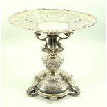 Regimental interest: Victorian silver centrepiece with a baluster column, classical female figures