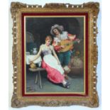 S Mareson (?), (20th century Continental School) ? A musician in Cavalier costume serenading a young