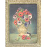 Weston (20th century), still Life of flowers in a vase, oil on canvas, signed and dated ?47 lower