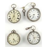 Victorian pocket watch with a white enamelled dial inscribed ?Fattorini & Sons, Bradford?, seconds
