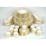 Wedgwood bone china Gold Colombia dinner and coffee set of 64 pieces, Adderley gilt coffee set of 37
