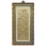 A Chinese silk embroidered panel ?100 boys? pattern 57 cm x 24 cm