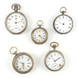 George V pocket watch with a white enamelled dial, enclosing a top-wind movement, in a silver