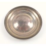 George III silver circular paten with a domed centre and reeded rim, by John Emes, London 1801, D.