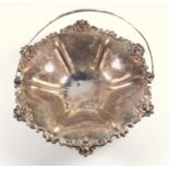 Victorian silver hexafoil basket with chased floral decoration within a floral and rococo shaped