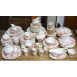 A Comprehensive composite Coalport bone china Cairo Red pattern part dinner service comprising 13