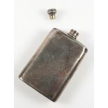 Rare George III silver spirit flask with 2 crests, mottos and screw cap, possibly by Jonathan
