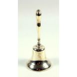 Early 20th century silver table bell by Crisford & Norris, Birmingham (marks rubbed), H 13cm,