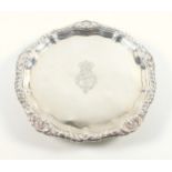 Regimental interest: George IV silver salver engraved with a crest ?The King?s IV Own Regiment?,