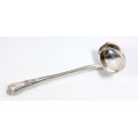 George IV Irish King?s pattern soup ladle with an oval bowl, bottom of handle numbered ?34?, by