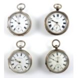 Edwardian pocket watch with a white enamelled dial inscribed ?J L Goodrick, Thirsk?, seconds dial,