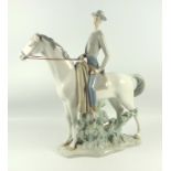 Lladro porcelain equestrian figure ?Campero? of a gentleman riding a horse, model Number V12,