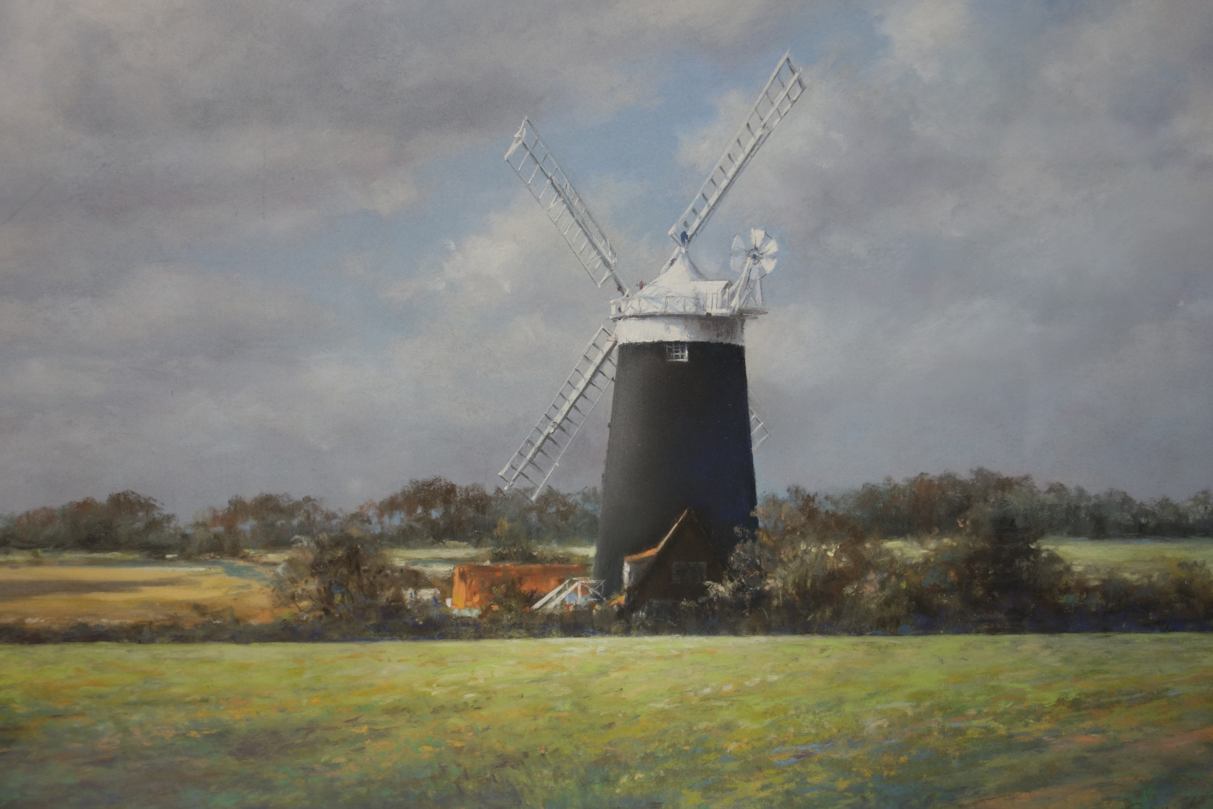 Christine Slade (b. 1943) Norfolk Broad Windmill, pastel, signed and dated 1991, 32cm x 50cm - Image 2 of 5