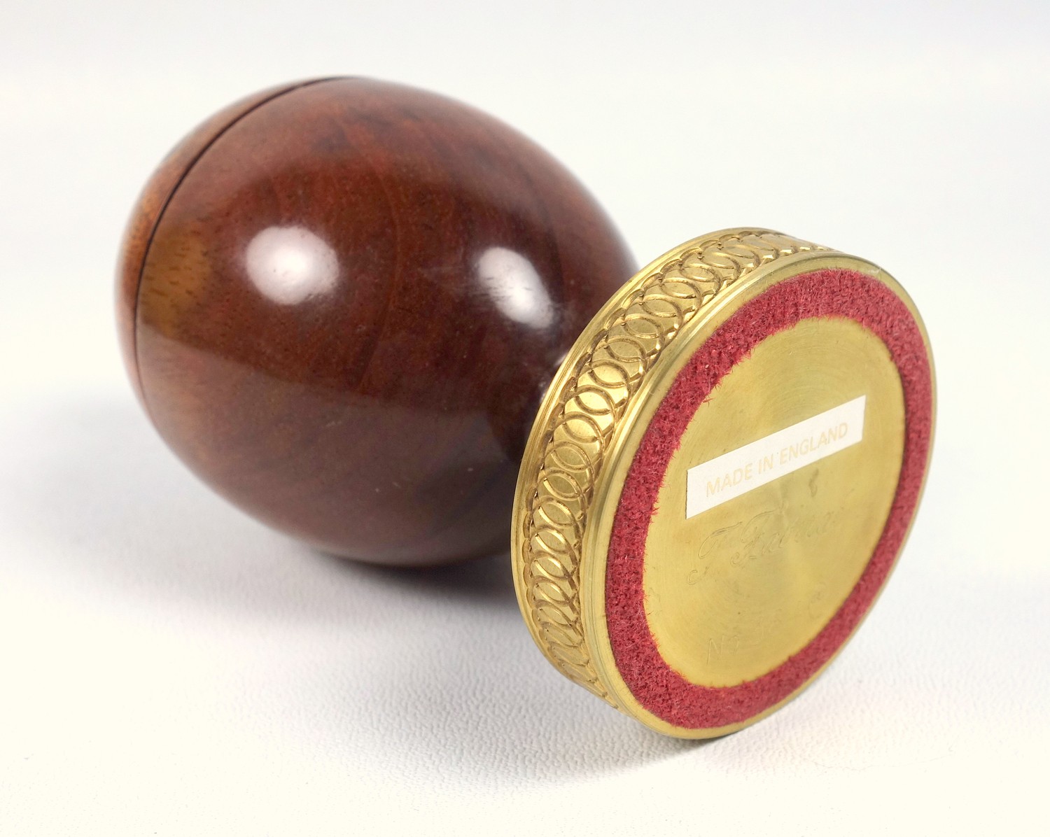 Theo Faberge, (1922-2007) small areas darned within the border, Eternity Egg, in turned bubinga wood - Bild 10 aus 12