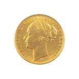 9ct. gold fantasy Victoria £2?s, 1879M, 16grs