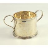 Regimental interest: silver tapering cylindrical cup with inscription and date 1911, with 2 scroll