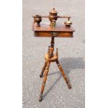 Rare late Victorian beech and birch smokers’ compendium with a pipe rack for 12 pipes, turned