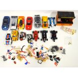 Scalextric - a large quantity of track including chicanes and bends, accessories inc. bends and armc