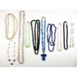 Lapis lazuli necklace, quartz necklace and 8 other necklaces (10)