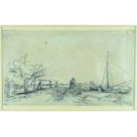 After Rembrandt Harmensz. van Rijn, 'Six's Bridge' etching, signed as Rembrandt, dated 1645, 12.9