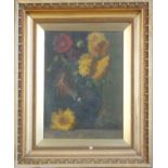 19th Century, British School, still life of flowers, oil on canvas, obverse "E.S.K." (Examined