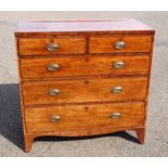 Regency mahogany chest with 2 short, 3 long drawers, on bracket feet, 103.5 x 107 x 51.5cm