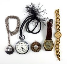 Seiko quartz gilt metal gentleman's wristwatch with a gilt dial, sweep seconds hand, calendar