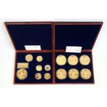 Windsor Mint Proof set of 6 gold plated with pad print Elizabeth II's First Prime Ministers